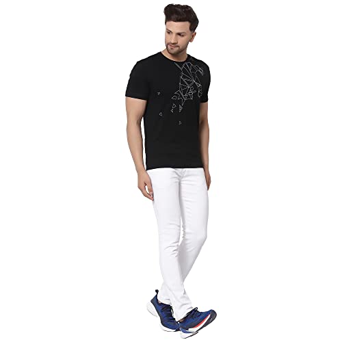 Image of Red Tape Men's Black Printed T-Shirt