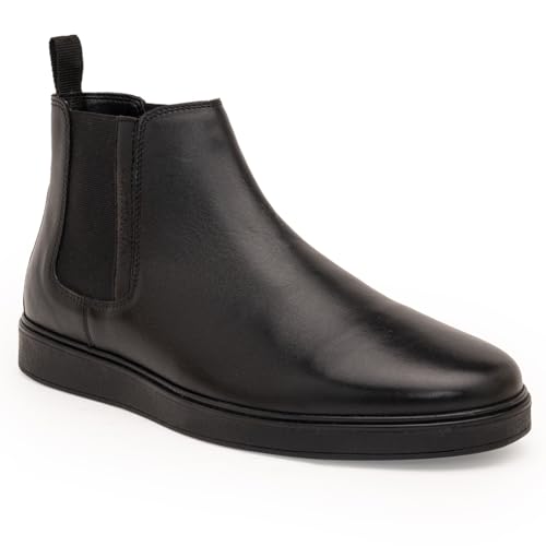 Image of Thomas Crick Men's Genuine Leather Chelsea Boots - Slip-On Dress Boots with Elastic Gusset, Ortho Footbed & Lightweight Anti-Slip Sole for Casual or Formal Wear