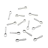 FAIWAWU 100 Pcs Mini Spoon Charm Bulk Pendant Tableware Charms for Jewelry Making Crafts