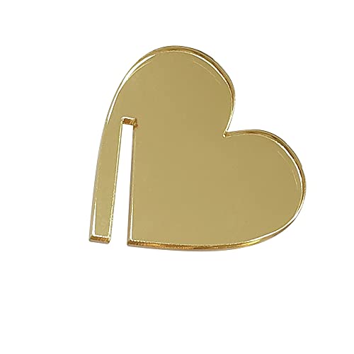 XIAOYUE 20pcs of Blank Wedding Drink Charm,DIY Heart Place Names Wedding Favours,Hearts Acrylic Drink Markers (Gold Mirror)
