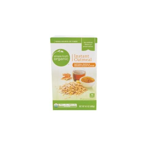 Simple Truth Organic Instant Oatmeal Maple & Brown Sugar Flavored Organically Grown 10 Count Box (Pack of 2) Cover