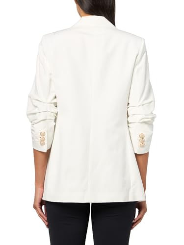 Anne Klein Women's Linen Notch Collar Jacket W Rouched Slee2