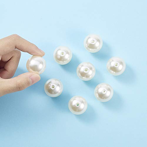 Airssory 10 Pcs Imitated Faux Pearl Acrylic Plastic Large Loose Beads Round Creamy White Bead in Bulk for Jewellery Making DIY Craftings - Image 4