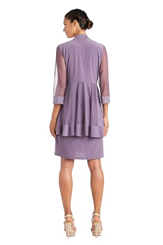 Image of R&M Richards Women's 2-Piece Jacket Dress Set | Knee Length Sheath W / 3 /4 Sleeve Jacket | Mother of The Bride Cocktail Party