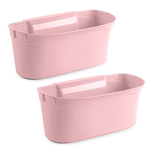 PracticDomus Lote de 2 Cestas Colgantes Recogedoras de Deshechos Multiusos para Cocina (2X Rosa)