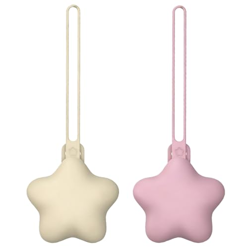 Gxgm 2 Piezas De Porta Chupetes De Silicona, Porta Chupetes De Viaje, Accesorios Útiles Para Bebés, Caja Práctica Lila Suave Color Carne