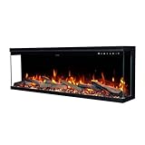 Touchstone Sideline Infinity Pro 3-Sided Smart 50' WiFi-Enabled Electric Fireplace - 80045 - Built-in - 6 Realistic Flame Colors- 13-Color Down Lighting- Crackle Sound- 1,500W Heater