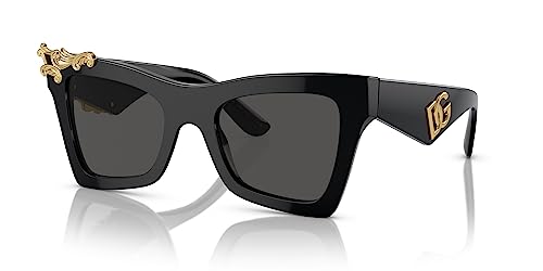Dolce & Gabbana DG4434-501/87 Sunglasses Black w/Dark Grey 51mm