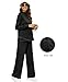 XIEERDUO Lounge Sets for Women Casual Fall 2 Piece Travel Outfits Winter Fashion Long Sleeve Tracksuit Loungewear Mock Neck Sweatsuit Wide Leg Track Suit Women's Vacation Clothes Clothing Black L