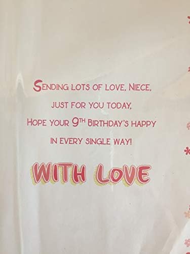 to A Very Special Niece 9 Birthday Card Age 9 9th Nine Pink/White Balloons 3D/Glitter/Foil Detail(PRELUDE44365)