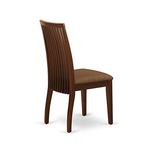 East West Furniture CAIP7-MAH-C Rectangular Set 7 Piece-Linen Fabric Chairs Seat-Mahogany Finish Dining Room Table and Structure