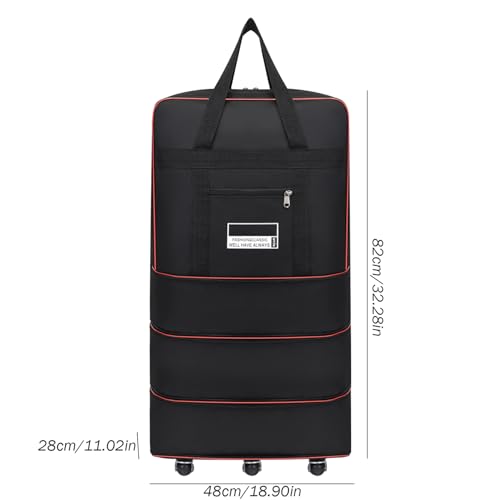 Expandable Luggage, Wheeled Duffle Bag 32x19x11in Expandable Foldable 360° Rotating Rolling Duffle Bag Carry on Duffle Bag with Wheels and Handle for Camping, Travel, Foldable Luggage Bag, Large/31942