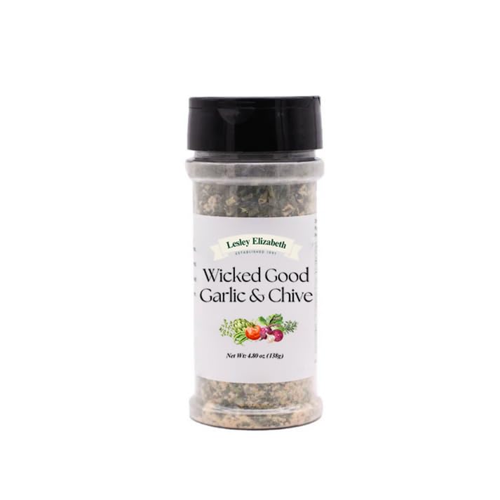 Image of Lesley Elizabeth Wicked Good Garlic & Chive Seasoning Blend - Bold Garlic, Onion & Chives with Chili & Curry All-Purpose Spice