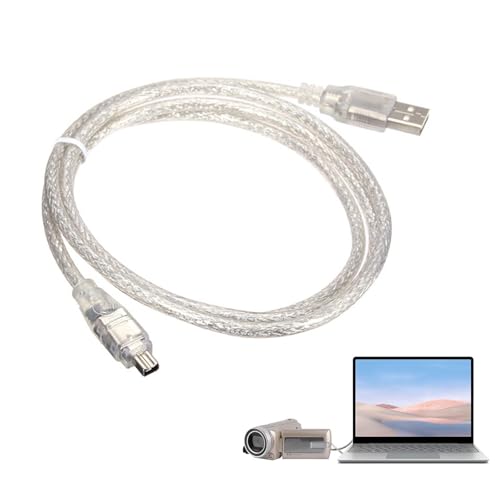 LifgWas Câble Adaptateur USB vers FireWire IEEE 1394 avec Connecteur iLink 4 Broches, Compatible avec DCR-TRV75E DV Caméscopes, Câble de Transmission pour...