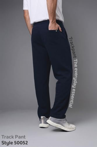 Image of Van Heusen Men's Track Pant | Side Zipper Pockets |Mid-Rise| Comfort Fit | Cotton Blend | Breathable & Casual | Easy Stain Release| Anti-Static Fabric | Activewear | Drawstrings | Style 50052