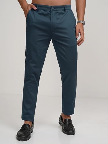 Image of Highlander Men's Slim Fit Formal Trousers | Ankle Length |Smart Trousers for Men | Chino Trousers for Men|Elegant Design | Comfortable Fabric for Daily Work & Formal Occasions