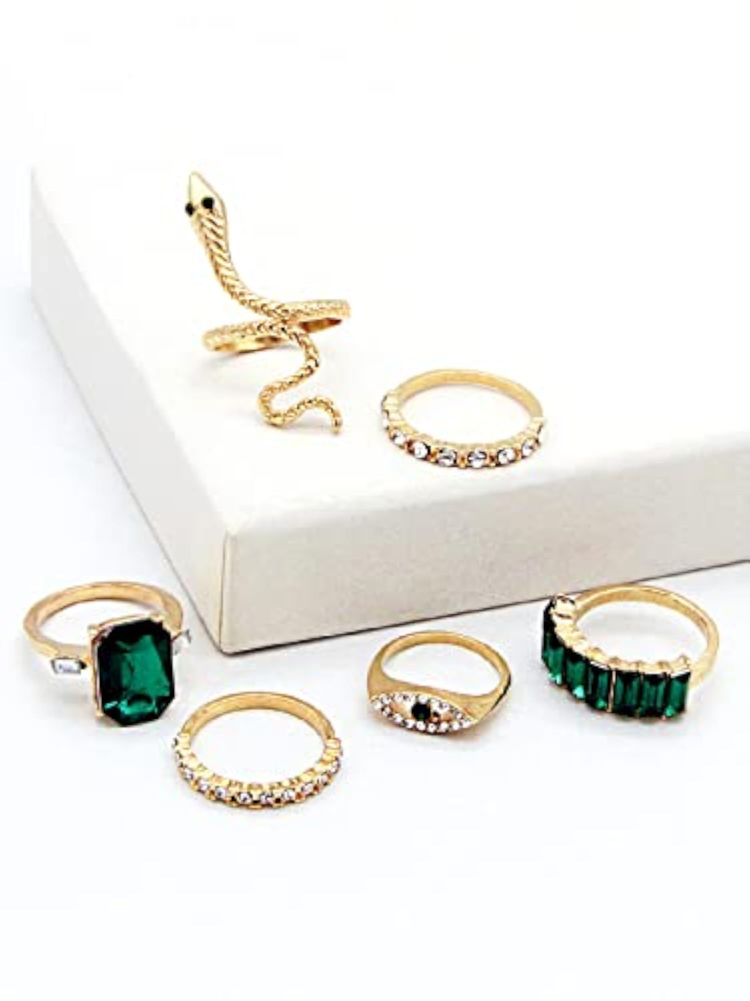 Dual Tone Crystal Studded Ring for Women