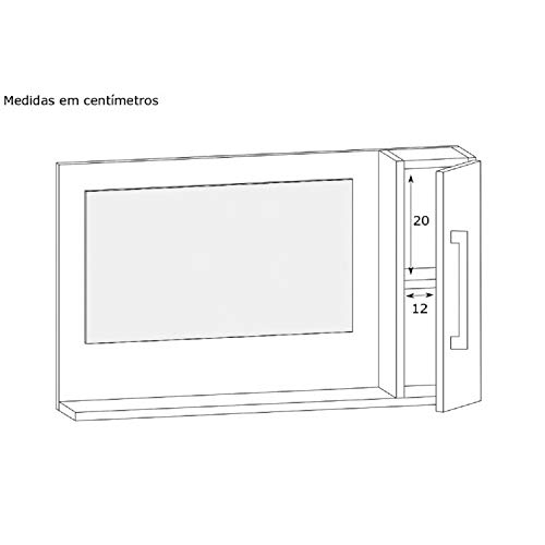Conjunto de Balcão e Espelheira para Banheiro Aiden Estilare Móveis Preto/Madeirado Escuro