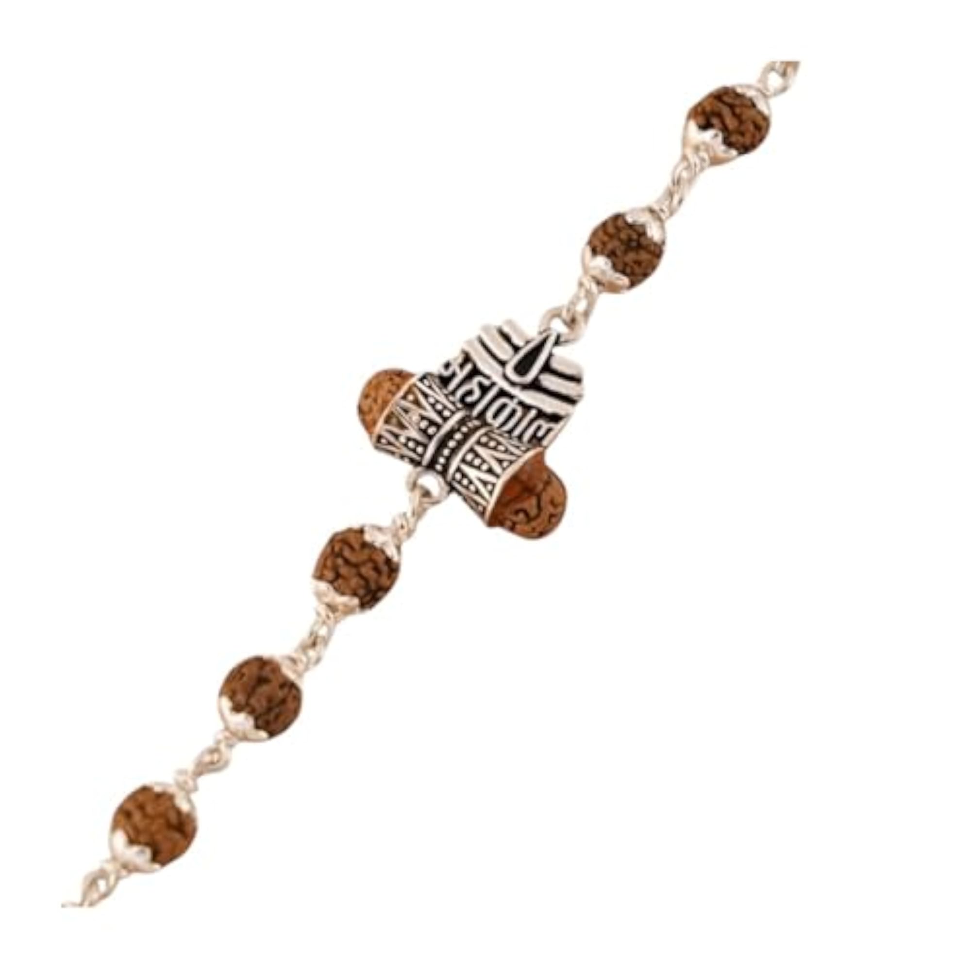 Rudraksha 925 Silver Trinetra Mahakaal Bracelet for Men
