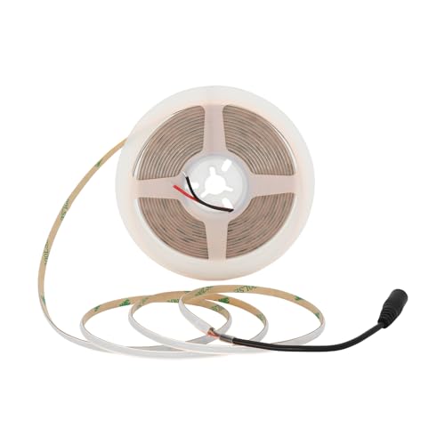 COB LED Streifen 5m 24V Blau 5mm, Hohe Helligkeit, Gleichmäßige Lichtverteilung, Dimmbar, Energiesparend, Ideal für Innenbeleuchtung Dekobeleuchtung Wand Regal (ohne Netzteil und Controller)