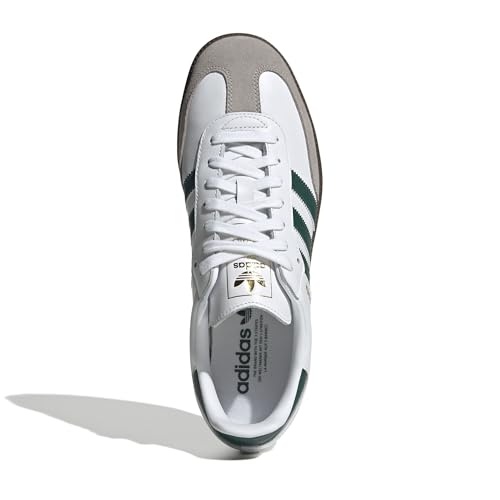 Image of adidas Samba OG Men's Shoes, Cloud White /Collegiate Green /Clear Granite, Size 9