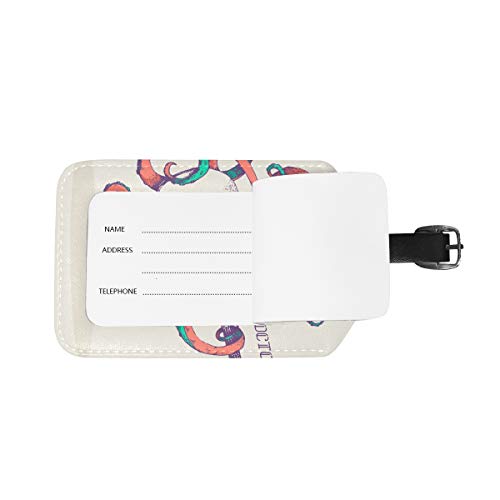 Conjunto de etiquetas de bagagem de couro com etiqueta de bagagem para violão, 1 peça