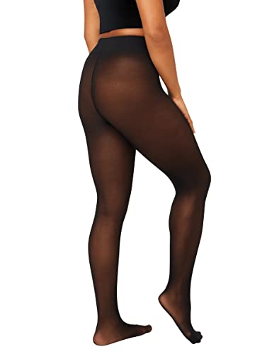 Hanes Women's Ecosmart Opaque Control Top Tights, Black, Large #TOP2