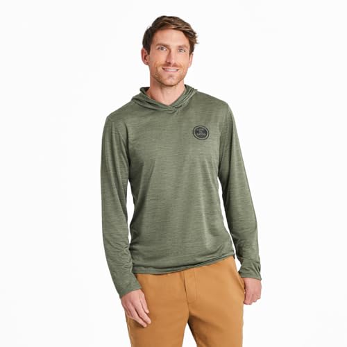 Life is Good Men's ATV Canoe Long Sleeve Sun Crusher Hoodie, Moss Green, Large