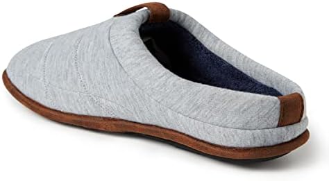 Dearfoams Men's Ashton Quilted Memory Foam Jersey Clog Slipper, Light Heather Grey, Small | Image 6