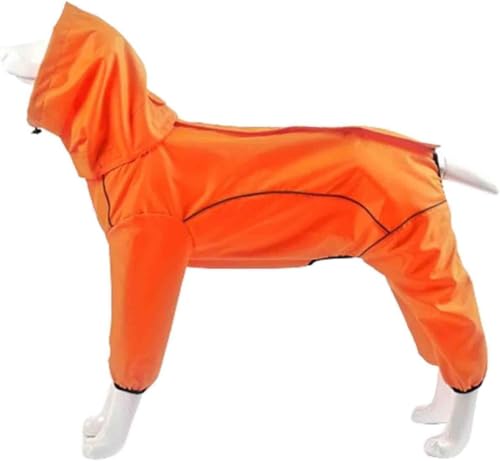 Stewlt 4本の脚すべてが含まれています 犬 レインコート ポンチョ犬用レインコートペット大型犬中型犬小型犬着せやすいフード巾着デザイン反射糸トラクションホール (3XL,オレンジ)