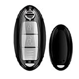 [PELKERDR] NISSAN 日産 インフィニティ スマートキーケース キーホルダー デイズ セレナ エクストレイル エルグランド スカイライン ノート キューブ ジューク キックス キーケース (キーケース単品-ブラック)