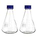 2pcs Triangular Flask Conical Beaker Graduated Lab Flask Experiment Flasks Bottles Scientific Flask Erlenmeyer Flask Graduated Conical Bottle Glass Scale Reagent
