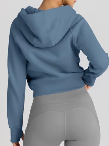 Image of Trendy Queen Womens Zip Up Hoodies Cropped Jackets Fall Clothes 2026 | Hooded Lightweight Fleece Lined Slight Stretch Material Comfort Travel Ariport Outfits Casual Y2k Sweatshirt Winter Fashion