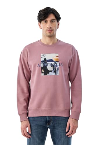 Image of SNITCH Men's Sweatshirt | Trendy Graphic Print Pullover with Drop Shoulder | Stylish & Cozy Cotton Blend Soft Fabric for Everyday Casual Wear