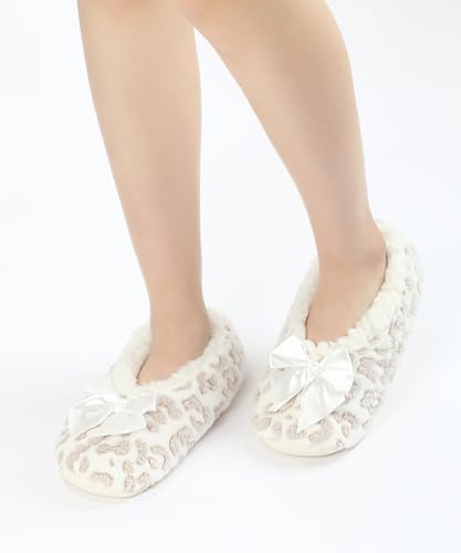 Image of Keyela Women Fuzzy Animal Slipper Socks, Non Slip Indoor House Slippers | Soft fuzzy plush material, cute animal design with gripper sole for bedroom, lounge indoor daily wear
