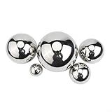 Große Deko-Kugeln aus Edelstahl mit reflektierendem Spiegel-Finish für Garten, Flur, Hof, Teich, Terrasse oder Pool, wetterfest, für den Außenbereich, silberfarben, 5 Stück