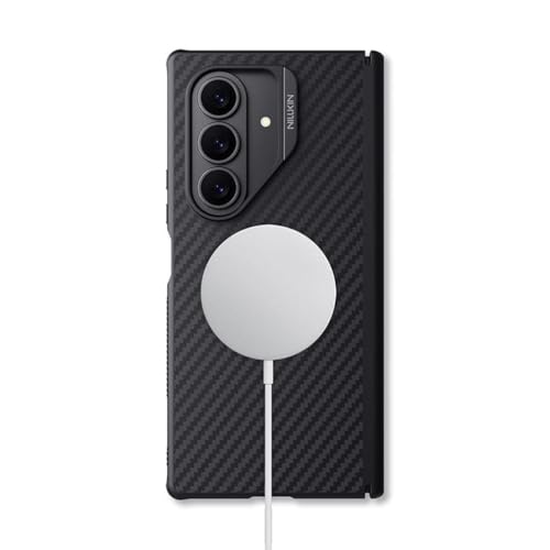 Image of Nilkin Synthetic Aramid Fiber Series for Samsung Galaxy Z Fold 7, Aramid Fiber /TPU with Military Drop Protection, Magnetic Scratch-Resistant Shockproof Protective Case (Samsung Fold 7) Black