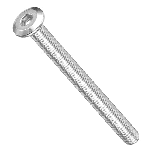 Image of METALLIXITY Flat Head Hex Socket Cap Screws Bolts(M5-0.8x55) 30Pcs, 304 Stainless Steel Hex Socket Furniture Bolts Screws - for Furniture Woodworking Project, Silver Tone