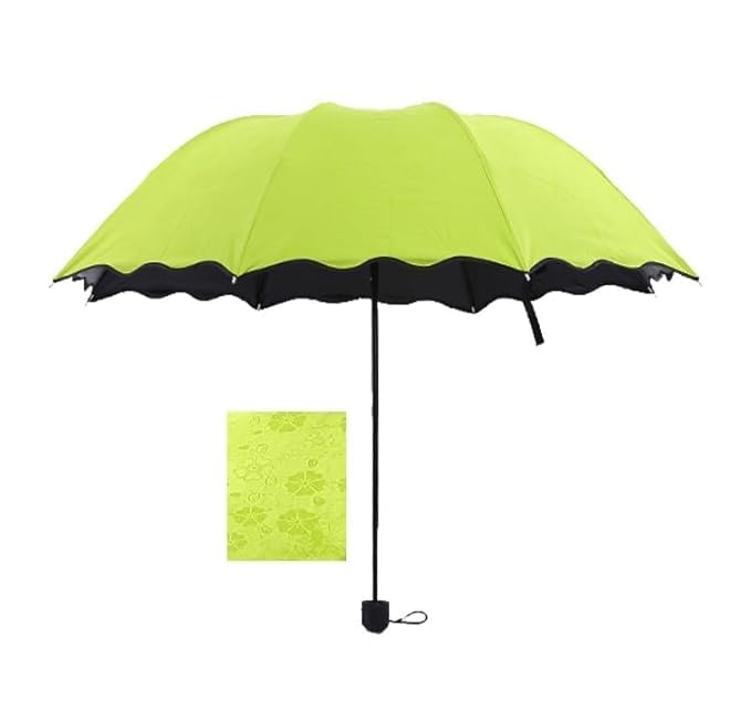 Magic Umbrella Windproof and Rainproof Umbrella with Bloom After Rain Pattern 3 Fold Anti UV Protection Folding Umbrella for Rain, Sun 2 Persons Adult Kids & Women (Multicolor)-image-25
