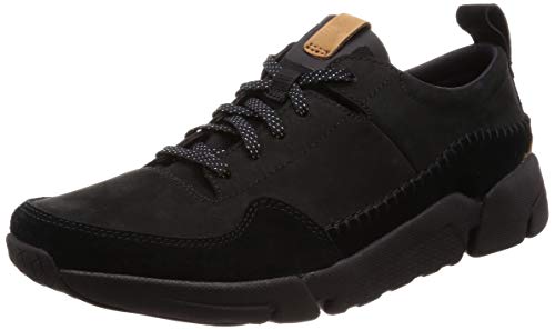 Image of Clarks Men Triactive Run Light Grey Leather Sneakers