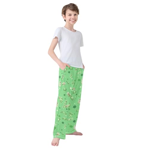 Boys' Pants Green Dollar Green Long Bottoms Jogger Pants Elastic Waist Trousers with Pockets S-XL4