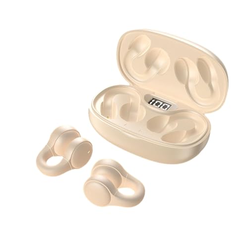 Open Ear Clip On Earbuds Wireless Bluetooth 5.3 Bone Conduction Headphones With LED Digital Display Charging Case Sport Earphone