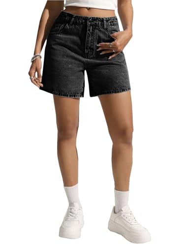 Image of Nifty Women's Denim Stretchable Relaxed Fit Shorts|| Back Pocket Bow Tie Detail