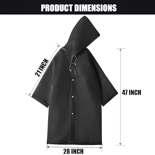Pivalo EVA Waterproof Rain Coat Hooded Universal Outdoor Water Resistant Portable Suit for Men Women Boys & Girls (Universal Size,1 Pc Black)