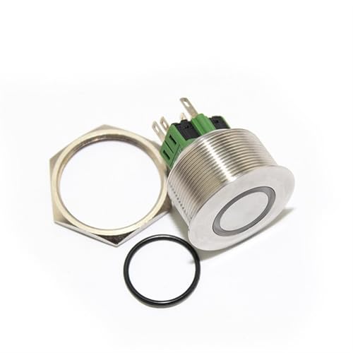 Interruptor de botón de metal 28mm momentáneo 12v pulsador led amarillo para maquinaria
