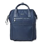 Baggallini Soho Backpack - Travel Laptop Backpack for Women - Lightweight Water-Resistant Luggage Bag, French Navy