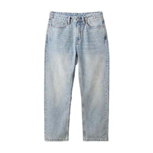 Men Srping Loose Tapered Jeans Vintage Denim Pants Plus Size Trousers Blue 32