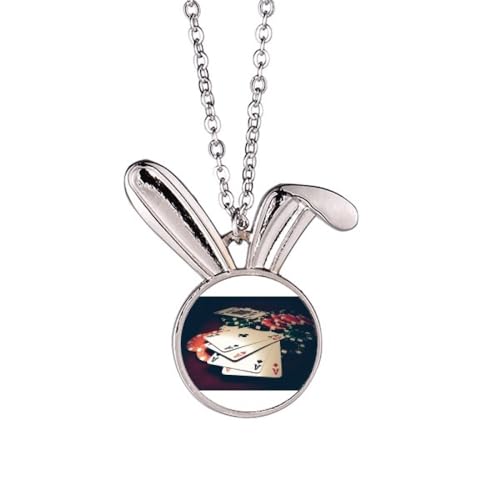 Collier lapin jetons de poker photo cadeau idéal pour joueur