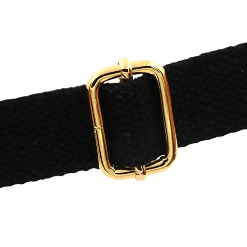 BIKICOCO Metal Slide Adjuster Buckle Tri-Glides with Movable Center Bar, for Straps, 1 x 0.6 Inch, Gold, Pack of 20