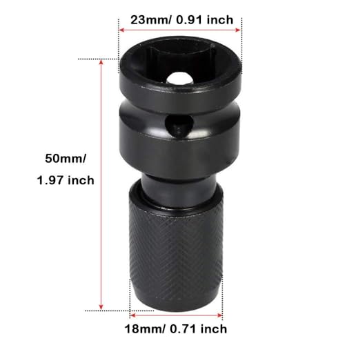 Image of STARQ 1 /2 Inch Square Drive To 1 /4 Inch Hex Female Socket Adapter Quick Release Chuck Converter Drill Chucks Adaptor Conversion For Impact And Ratchet Wrench SD With Ring & Rod included
